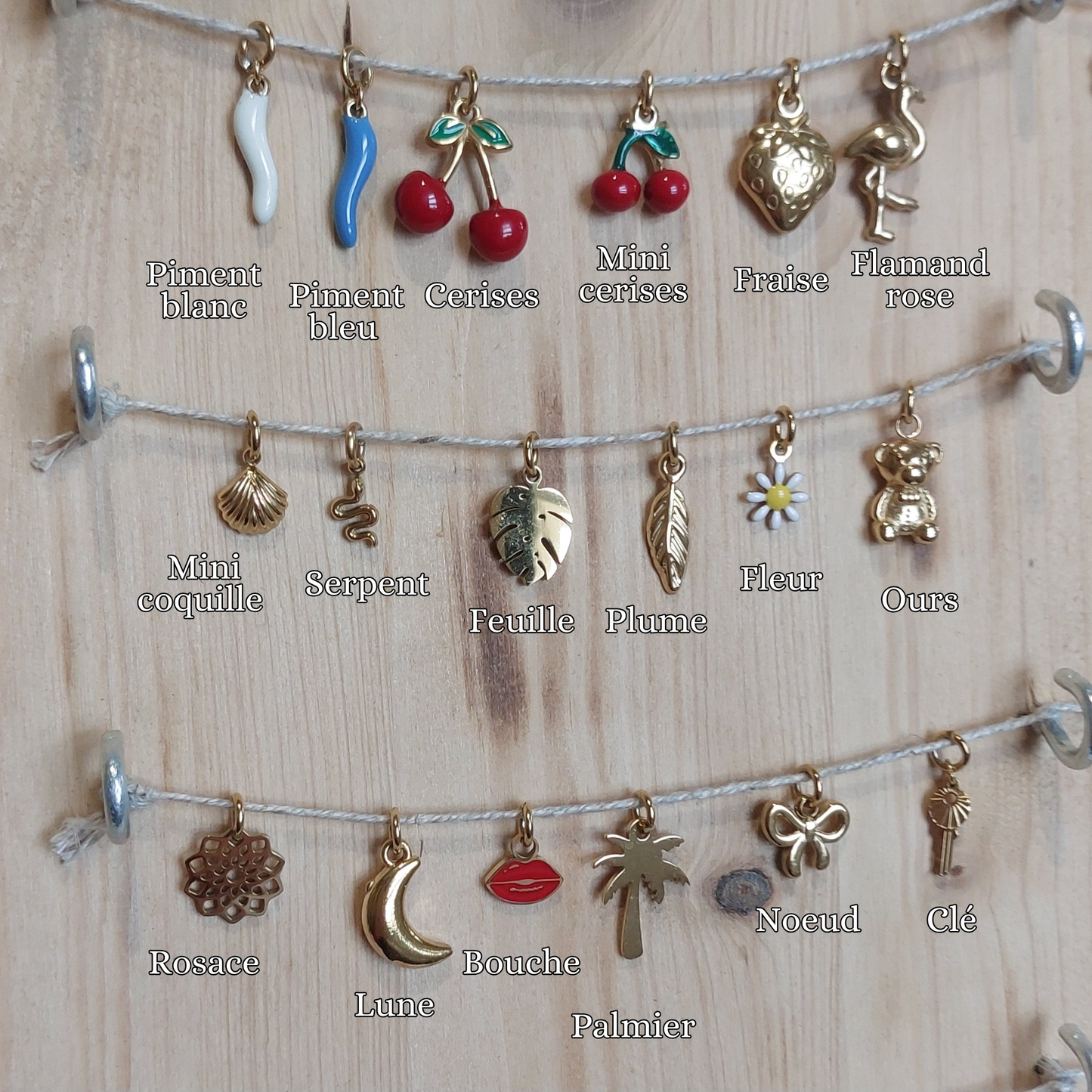 Charms doré acier inoxydable