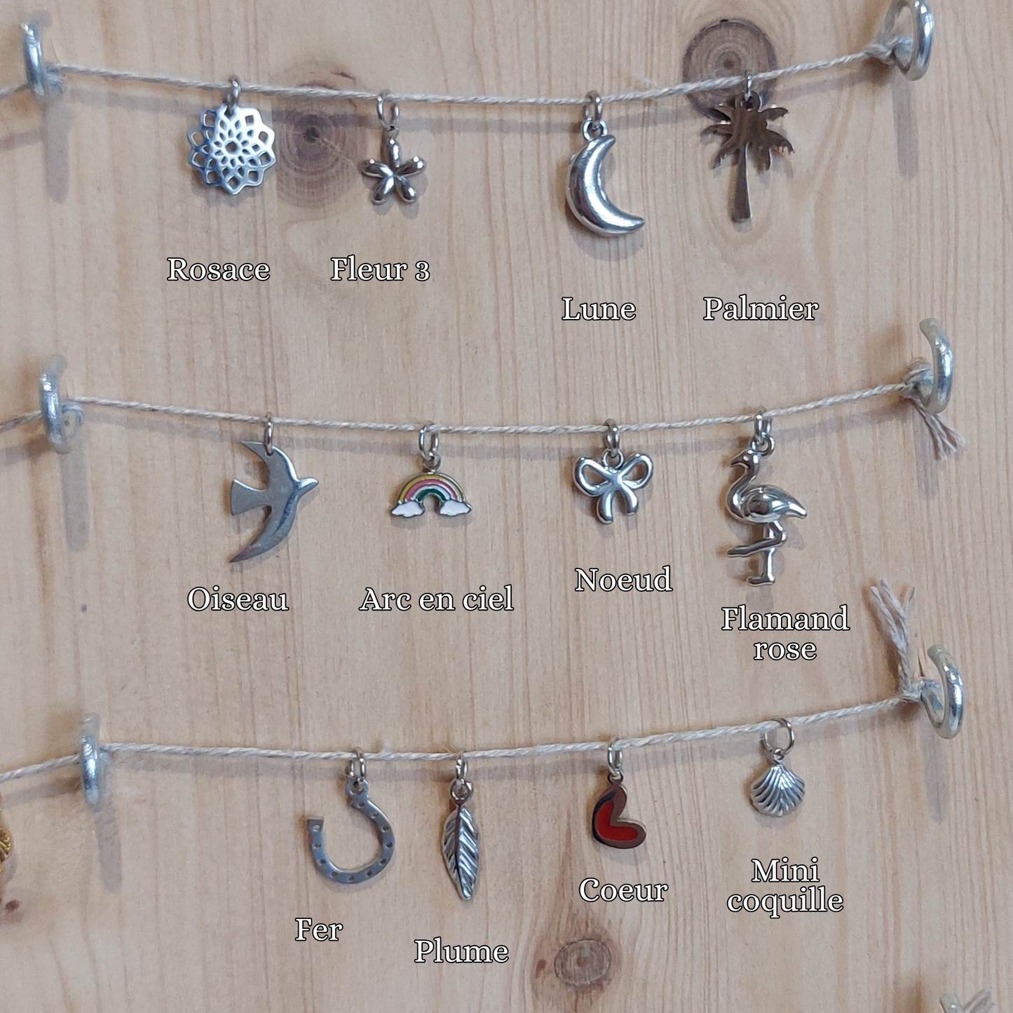 Charms argenté acier inoxydable