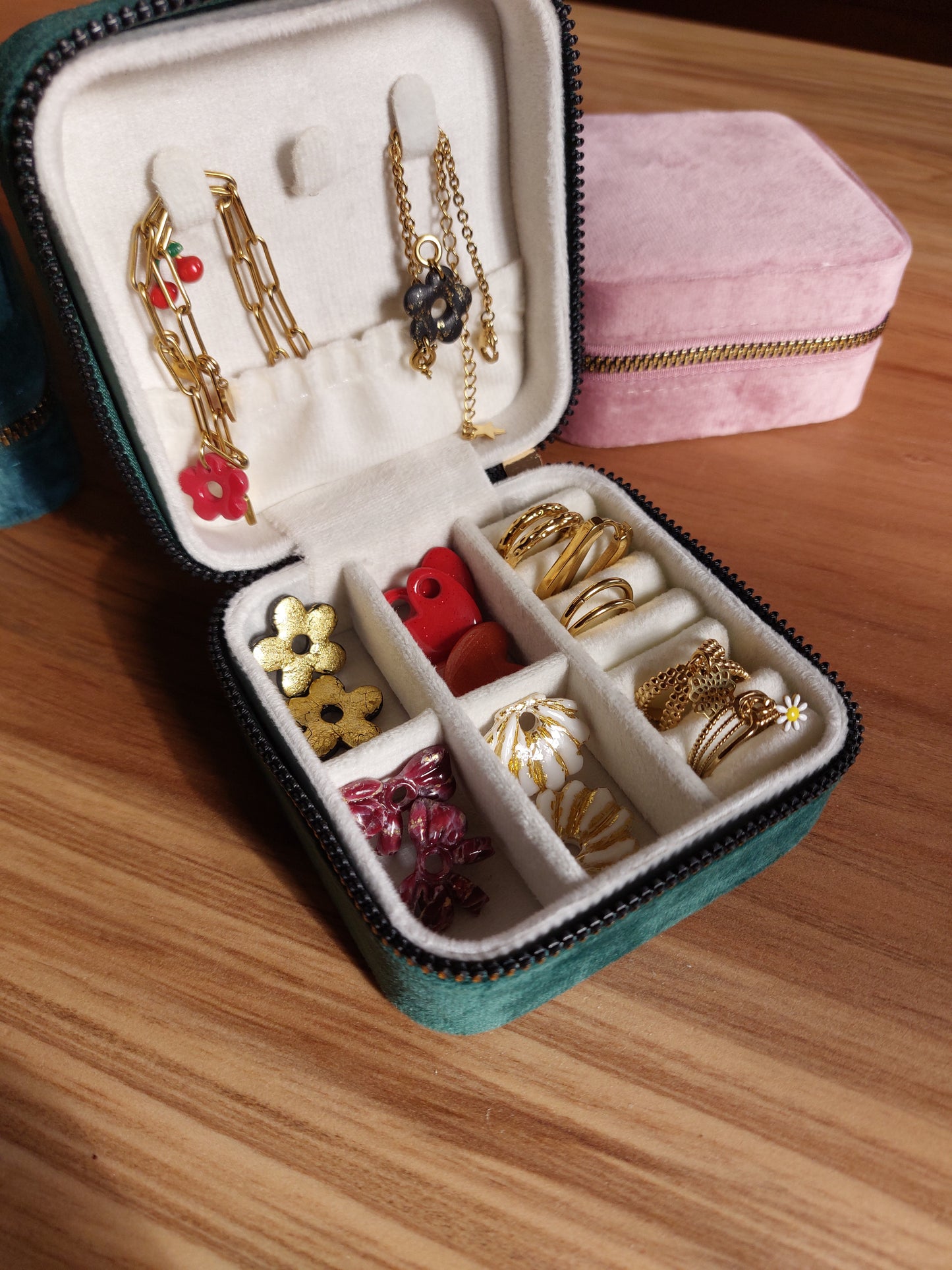 Boîte bijoux velour